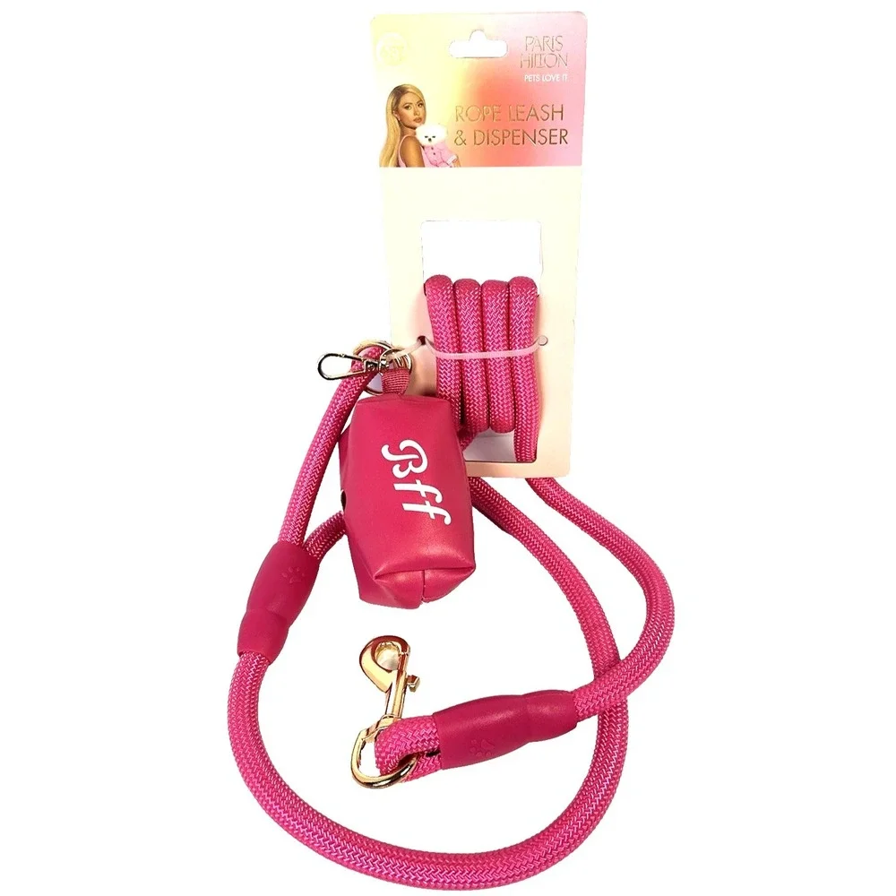 Paris Hilton Dog Rope Leash‎ And Dispenser Pink 6FT Adjustable Pet Buckle Down